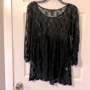Weavers, Black Lace Top, See Thru, Size XL, New, Never Worn.